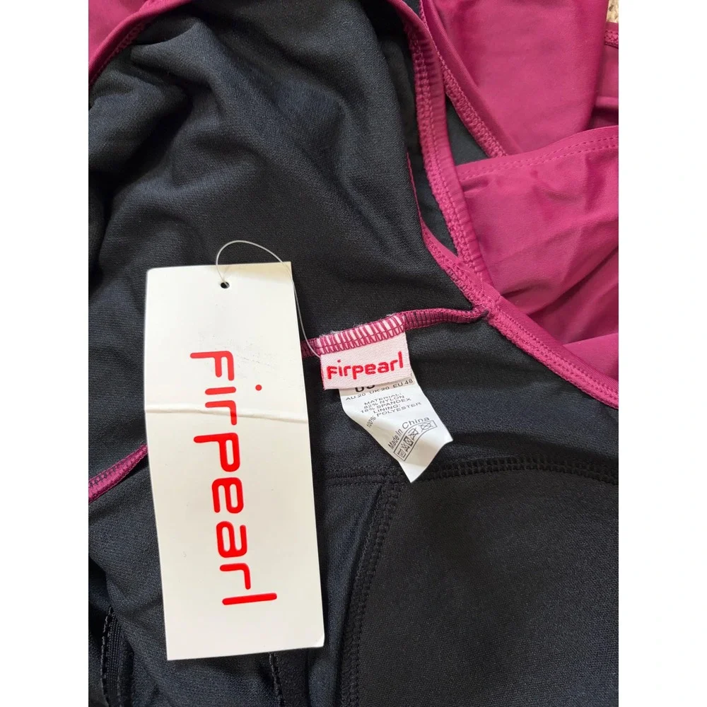 Firpearl Womens Ruched One Piece Swimsuit Plum Square Neck Swimwear Plus Size 16